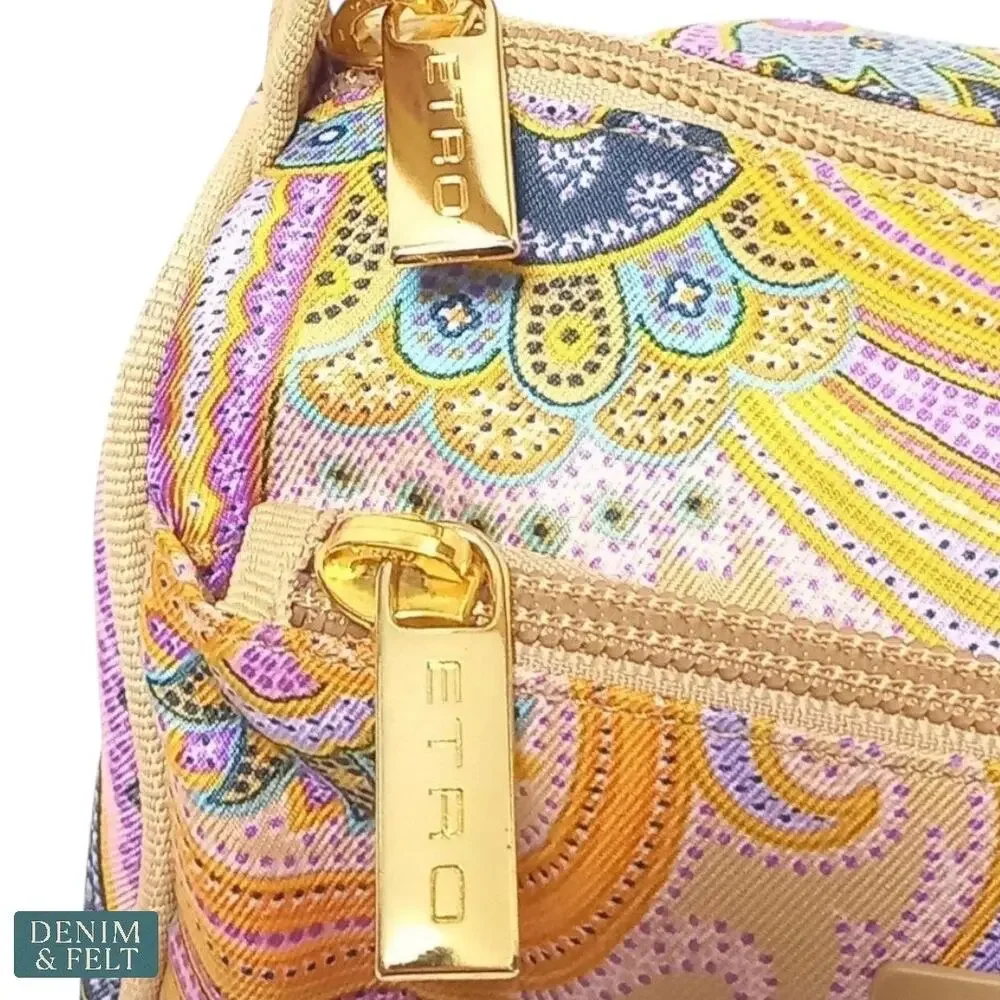 Etro Paisley Mini Zip Pouch Cosmetic‎ Bag Boho Festival Y2K Luxe Travel Designer